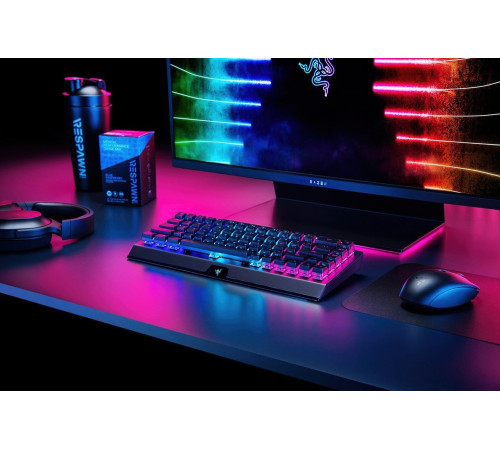 Ігрова клавіатура Razer BlackWidow V3 Mini HyperSpeed Green Switch WL/BT/USB RU RGB, Black (RZ03-03891600-R3R1)