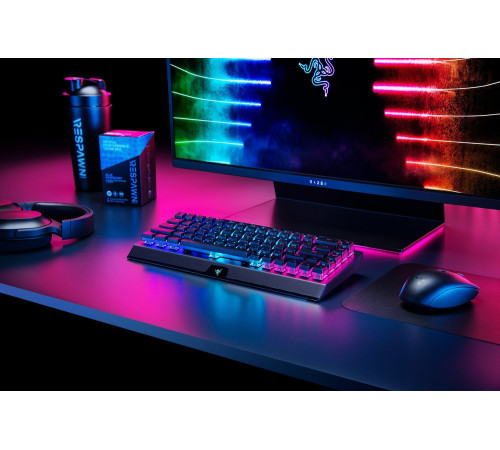 Ігрова клавіатура Razer BlackWidow V3 Mini HyperSpeed Green Switch WL/BT/USB RU RGB, Black (RZ03-03891600-R3R1)