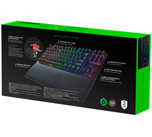 Ігрова клавіатура Razer Huntsman V2 Tenkeyless Purple Switch RU Black (RZ03-03941400-R3R1)