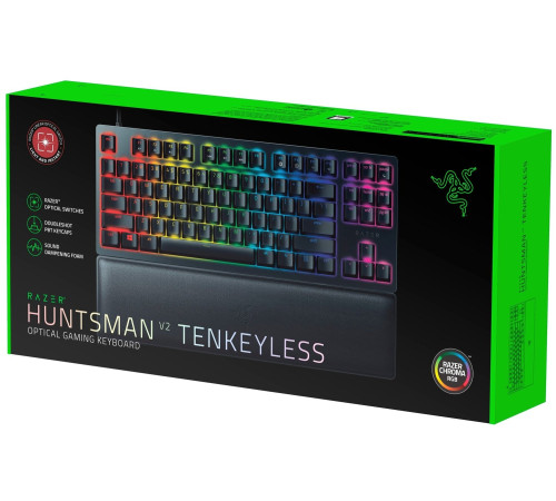 Ігрова клавіатура Razer Huntsman V2 Tenkeyless Purple Switch RU Black (RZ03-03941400-R3R1)