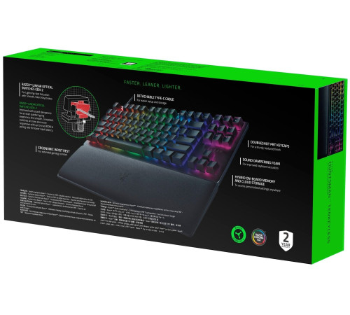 Ігрова клавіатура Razer Huntsman V2 Tenkeyless Purple Switch RU Black (RZ03-03941400-R3R1)