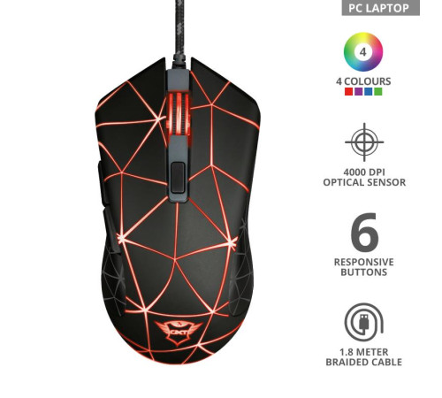 Ігрова миша Trust GXT133 LOCX MOUSE BLACK (22988_TRUST)