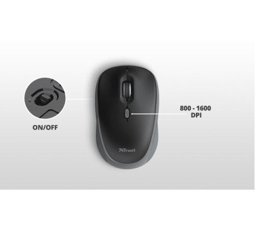 Миша Trust YVI Rechargeable WL Black (24077)