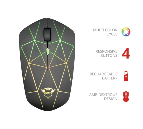 Ігрова миша Trust GXT117 STRIKE WL BLACK (22625_TRUST)