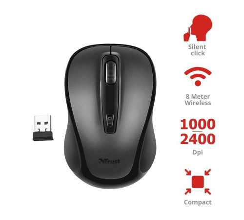 Миша TRUST SIERO SILENT WIRELESS MOUSE BLACK (23266_TRUST)