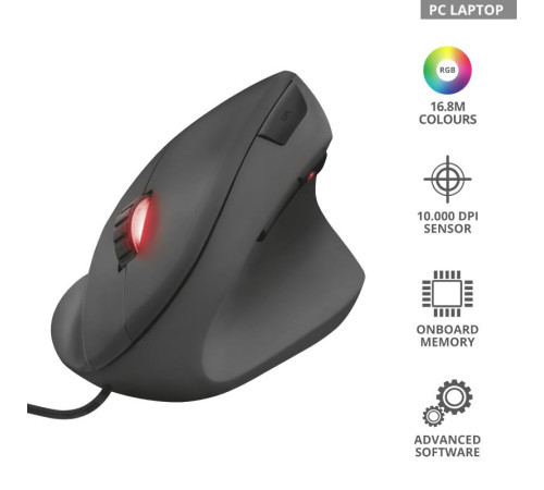 Миша Trust GXT144 Rexx Ergonomic Black (22991)