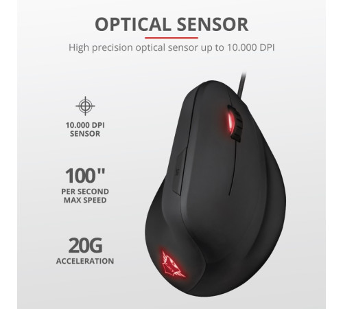 Миша Trust GXT144 Rexx Ergonomic Black (22991)