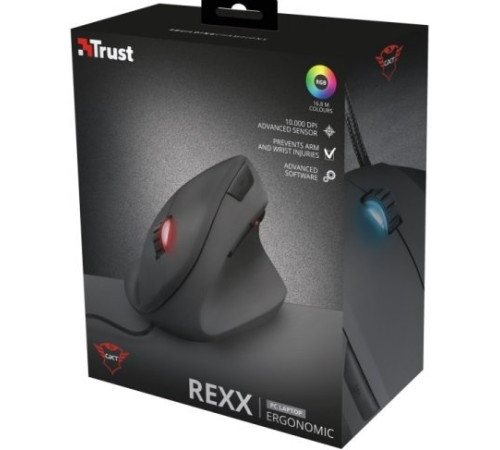 Миша Trust GXT144 Rexx Ergonomic Black (22991)