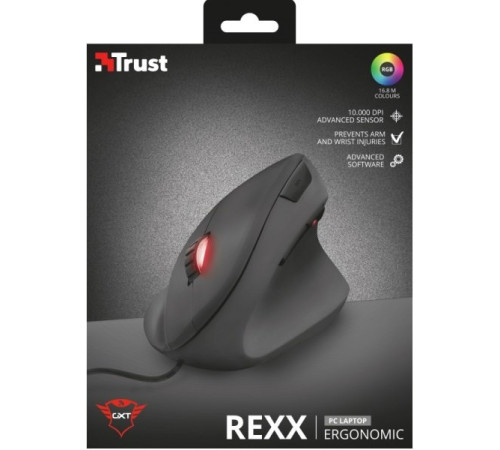 Миша Trust GXT144 Rexx Ergonomic Black (22991)