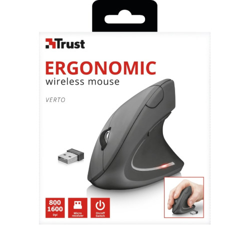 Миша Trust VERTO WL ERGONOMIC BLACK (22879)