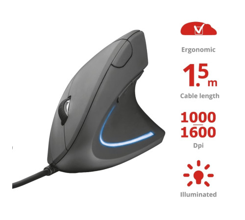 Миша VERTO ERGONOMIC MOUSE BLACK (22885_TRUST)