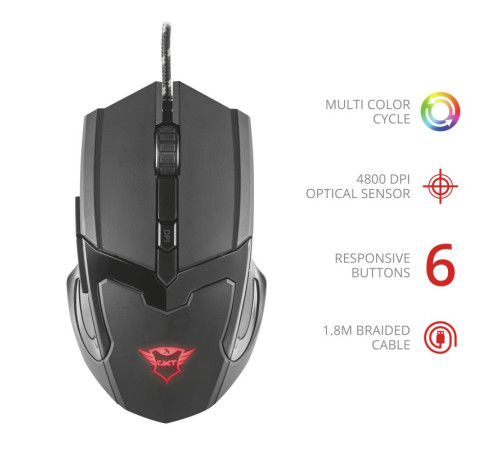 Игровая мышь Trust GXT 101 Gav Optical RGB BLACK (21044_TRUST)