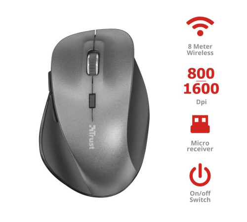 Миша Trust RAVAN WL BLACK (22878)