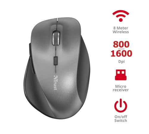 Миша Trust RAVAN WL BLACK (22878)