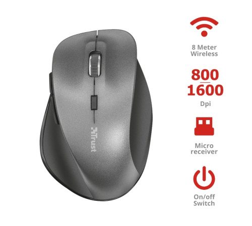 Миша Trust RAVAN WL BLACK (22878)