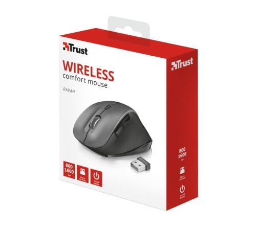 Миша Trust RAVAN WL BLACK (22878)