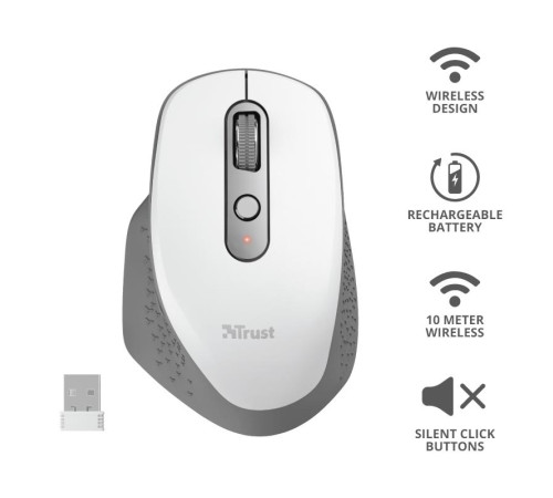 Мышь Trust Ozaa Rechargeable WL White (24035_TRUST)