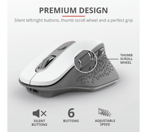 Мышь Trust Ozaa Rechargeable WL White (24035_TRUST)