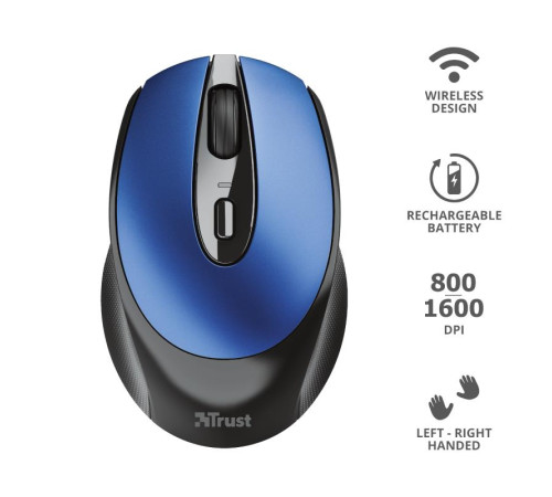 Миша Trust Zaya Rechargeable WL Blue (24018_TRUST)