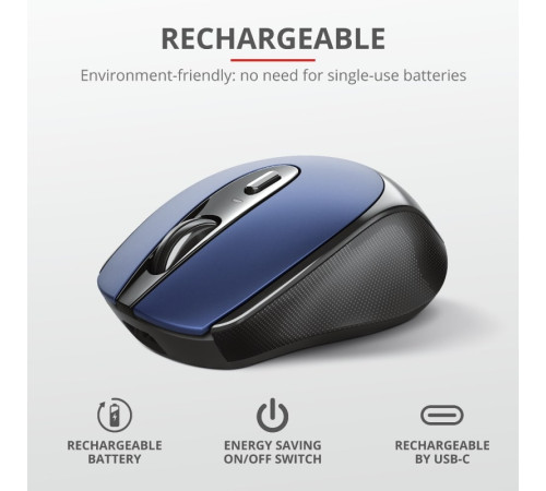Миша Trust Zaya Rechargeable WL Blue (24018_TRUST)
