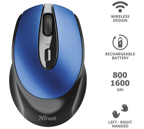 Миша Trust Zaya Rechargeable WL Blue (24018_TRUST)
