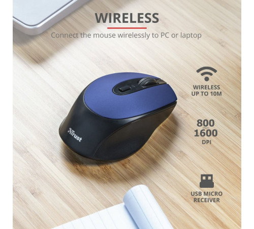 Миша Trust Zaya Rechargeable WL Blue (24018_TRUST)