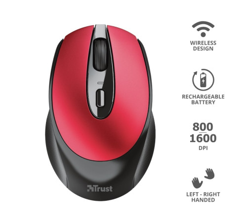 Миша Trust Zaya Rechargeable WL Red (24019_TRUST)