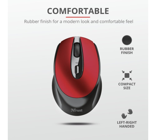 Миша Trust Zaya Rechargeable WL Red (24019_TRUST)