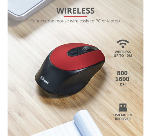 Миша Trust Zaya Rechargeable WL Red (24019_TRUST)