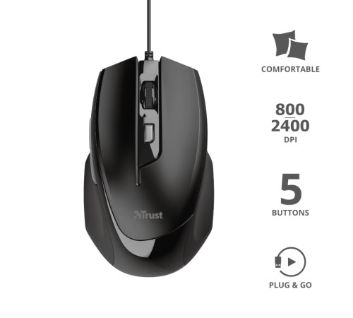 Миша Trust Voca Black (23650_TRUST)