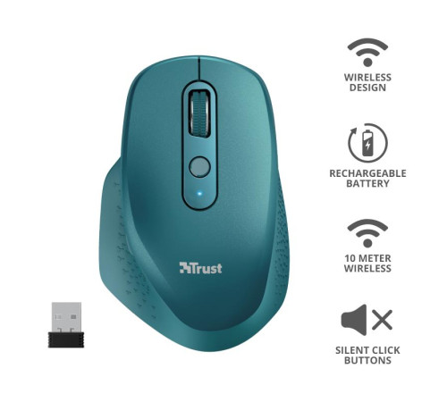 Миша Trust Ozaa Rechargeable WL Blue (24034)