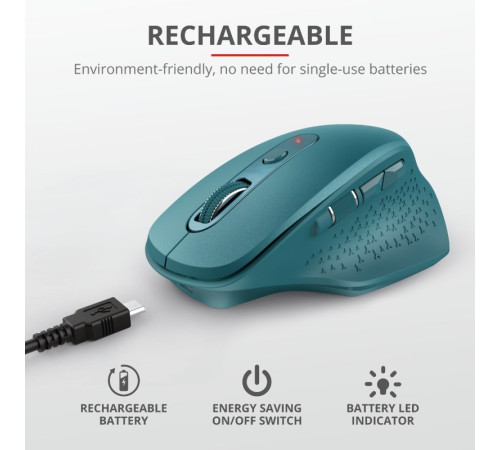 Миша Trust Ozaa Rechargeable WL Blue (24034)
