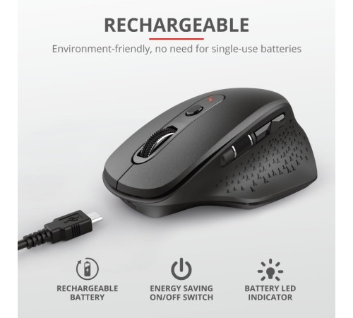 Миша Trust Ozaa Rechargeable WL Black (23812_TRUST)