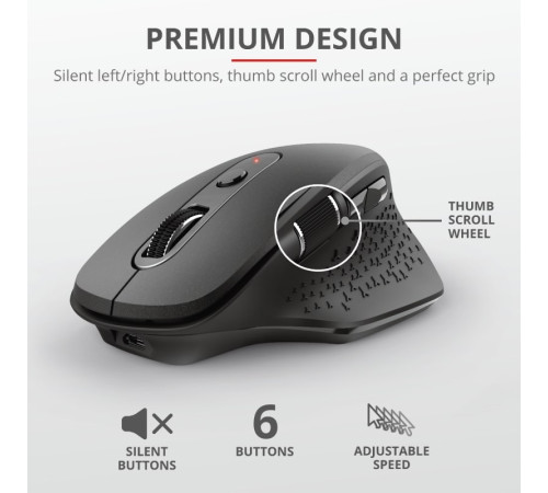 Миша Trust Ozaa Rechargeable WL Black (23812_TRUST)