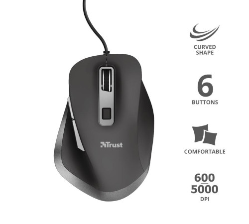 Миша Trust Fyda Comfort Black (23808_TRUST)