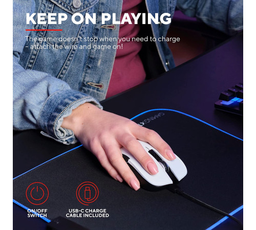 Игровая мышь Trust GXT 923 YBAR Wireless White (24889_TRUST)