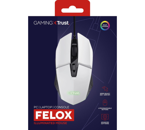 Игровая мышь Trust GXT 109 FELOX RGB White (25066_TRUST)