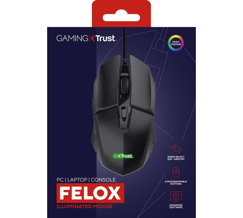 Игровая мышь Trust GXT 109 FELOX RGB Black (25036_TRUST)