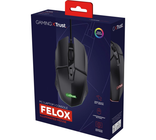 Игровая мышь Trust GXT 109 FELOX RGB Black (25036_TRUST)