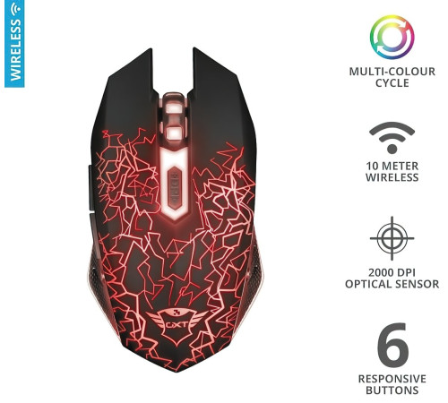 Ігрова миша Trust GXT107 Izza Wireless Mouse Black (23214_TRUST)