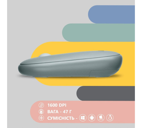 Мышь 2E MF300 Silent WL BT Ashen green (2E-MF300WGN)