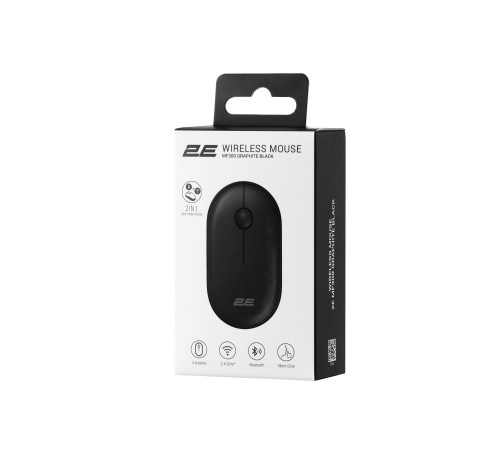 Мышь 2E MF300 Silent WL BT Graphite black (2E-MF300WBK)