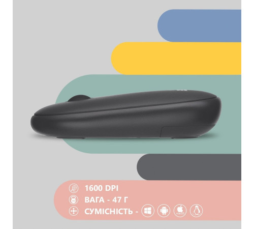 Мышь 2E MF300 Silent WL BT Graphite black (2E-MF300WBK)
