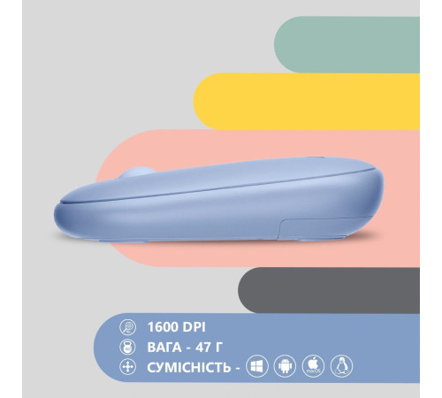 Мышь 2E MF300 Silent WL BT Stone blue (2E-MF300WBL)