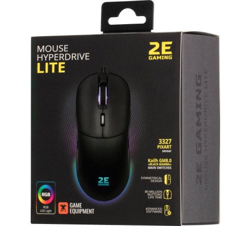 Ігрова миша 2E GAMING HyperDrive Lite, RGB Black (2E-MGHDL-BK)