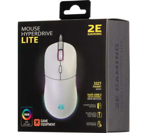 Игровая мышь 2E GAMING HyperDrive Lite, RGB White (2E-MGHDL-WT)