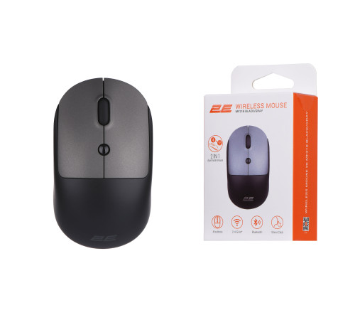 Миша 2E MF218 Silent WL BT Black/Gray (2E-MF218WBG)