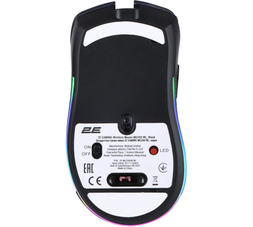 Ігрова миша 2E GAMING MG350 WL, RGB USB Black (2E-MG350UB-WL)