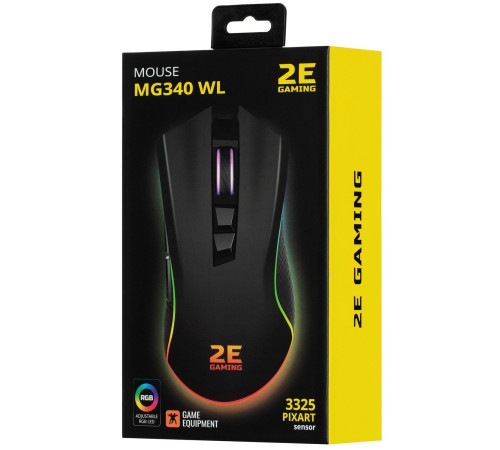 Ігрова миша 2E Gaming MG340 WL, RGB USB Black (2E-MG340UB-WL)