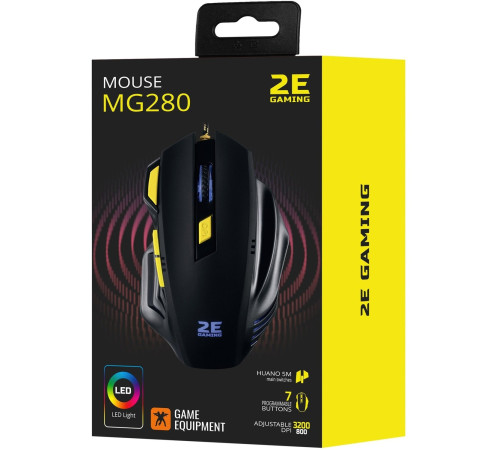 Ігрова миша 2E Gaming M280 LED USB Black (2E-MG280UB)